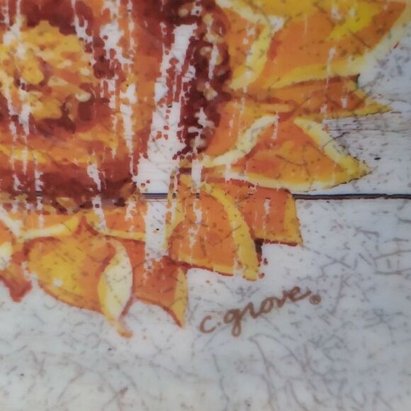 Very Cute Citrus Grove Sunflower Serving Tray / Plant Tray - Picture 6 of 6